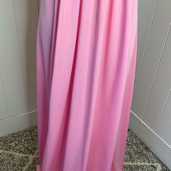 Montgomery Ward Womens Size 16 Sleeveless Nightie Gown Maxi Dress Pink Flowy - Picture 3 of 15